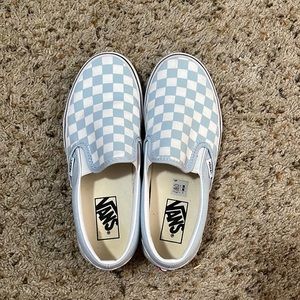 Vans | Size 7 | Baby blue | Checkerboard pattern |